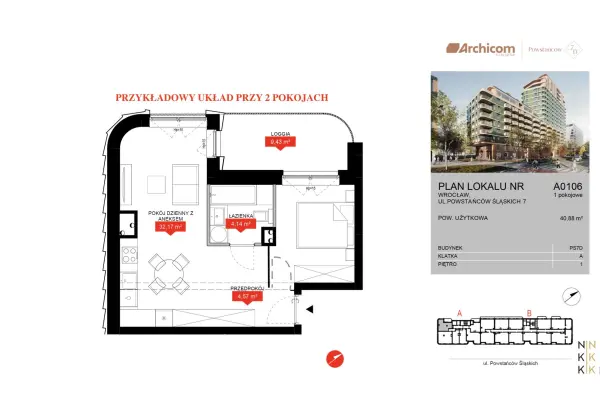 Wrocław, al. Powstańców Śląskich, Nowe 41m2 | 2 pokoje | Powstańców Śląskich 7D|Wrocław